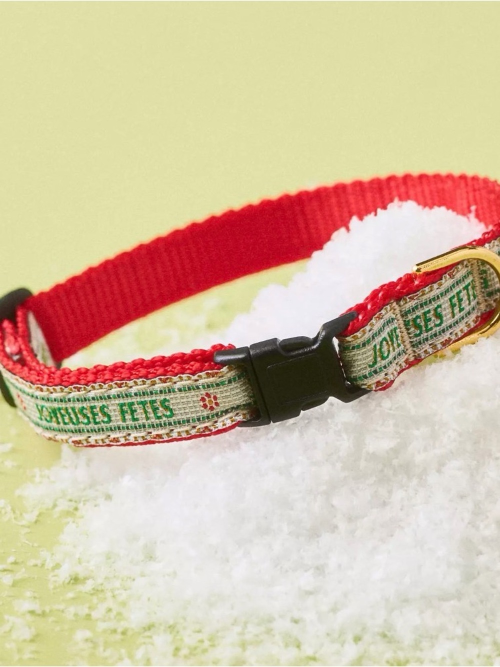 Up Country Bistro Tile Cat Collar- "JOYEUSES FETES" (Happy Holidays) NWT